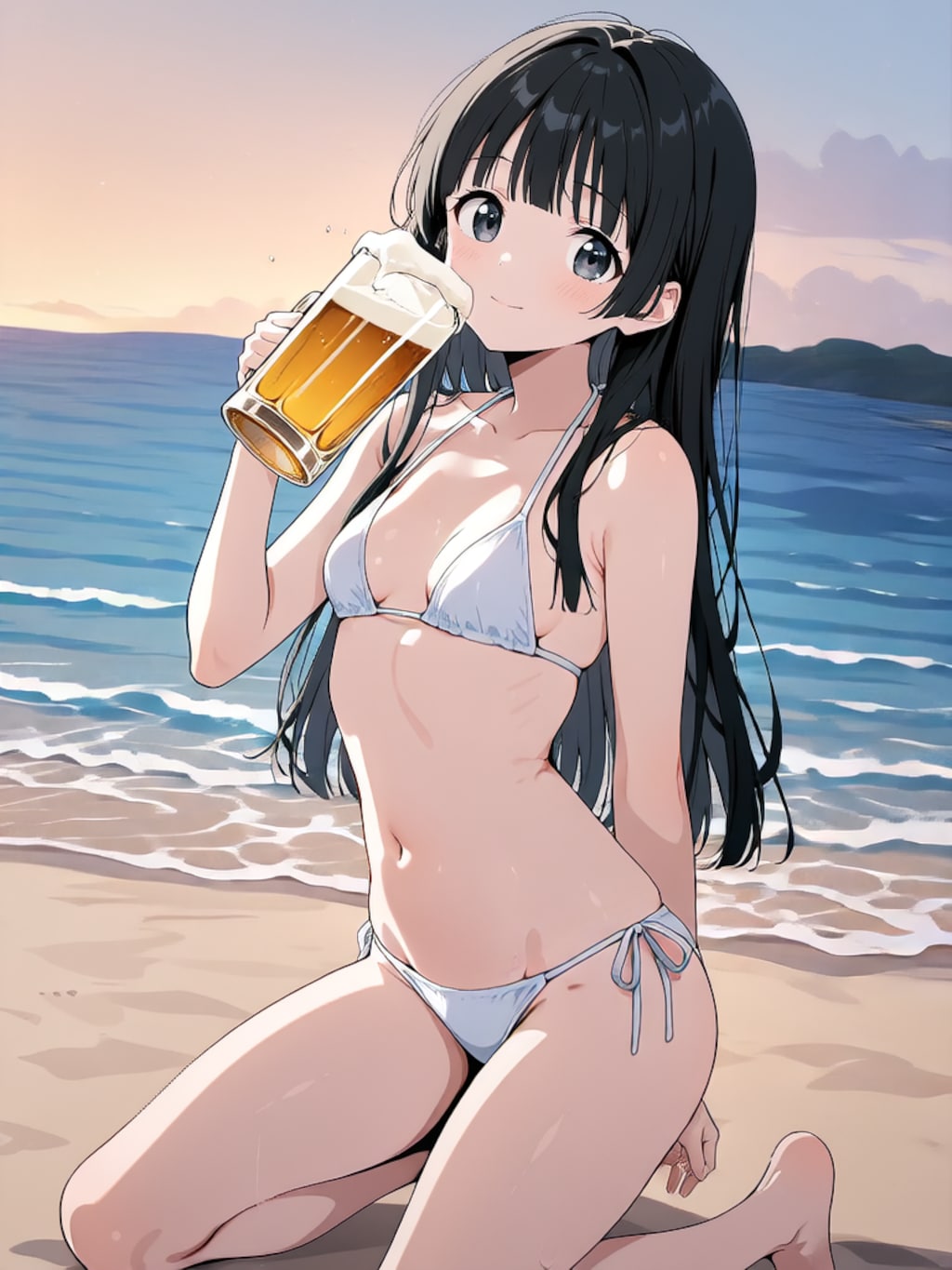 ビールで乾杯！【パラパライラスト４０】