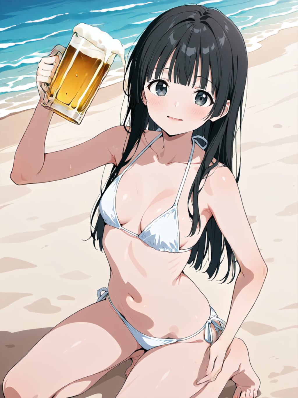 ビールで乾杯！【パラパライラスト４０】