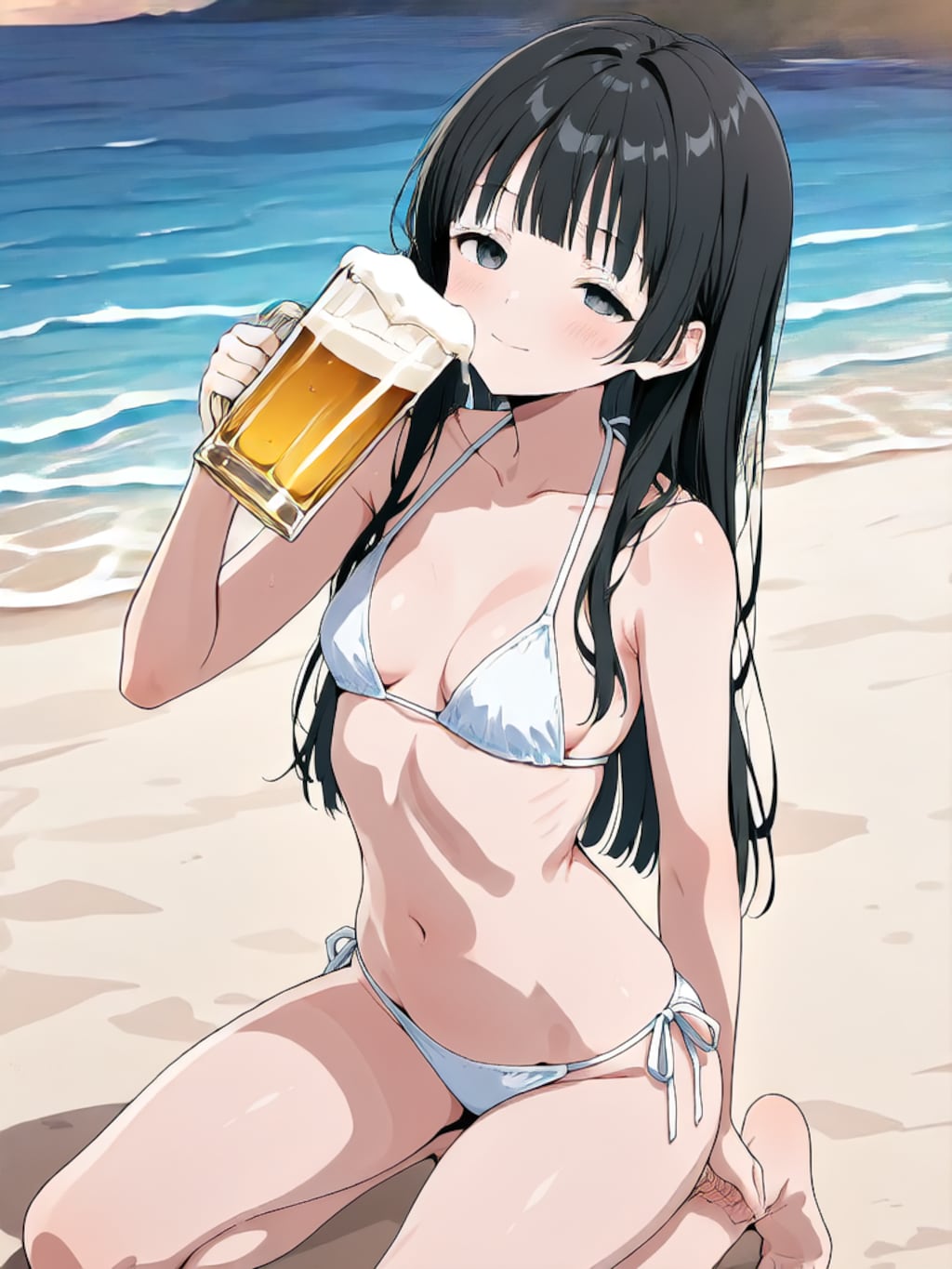 ビールで乾杯！【パラパライラスト４０】