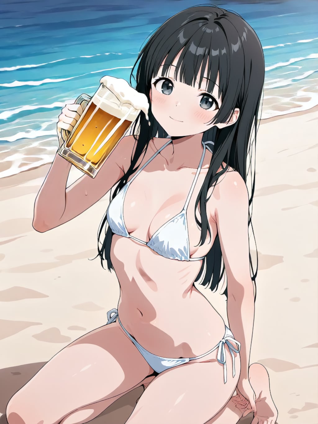 ビールで乾杯！【パラパライラスト４０】