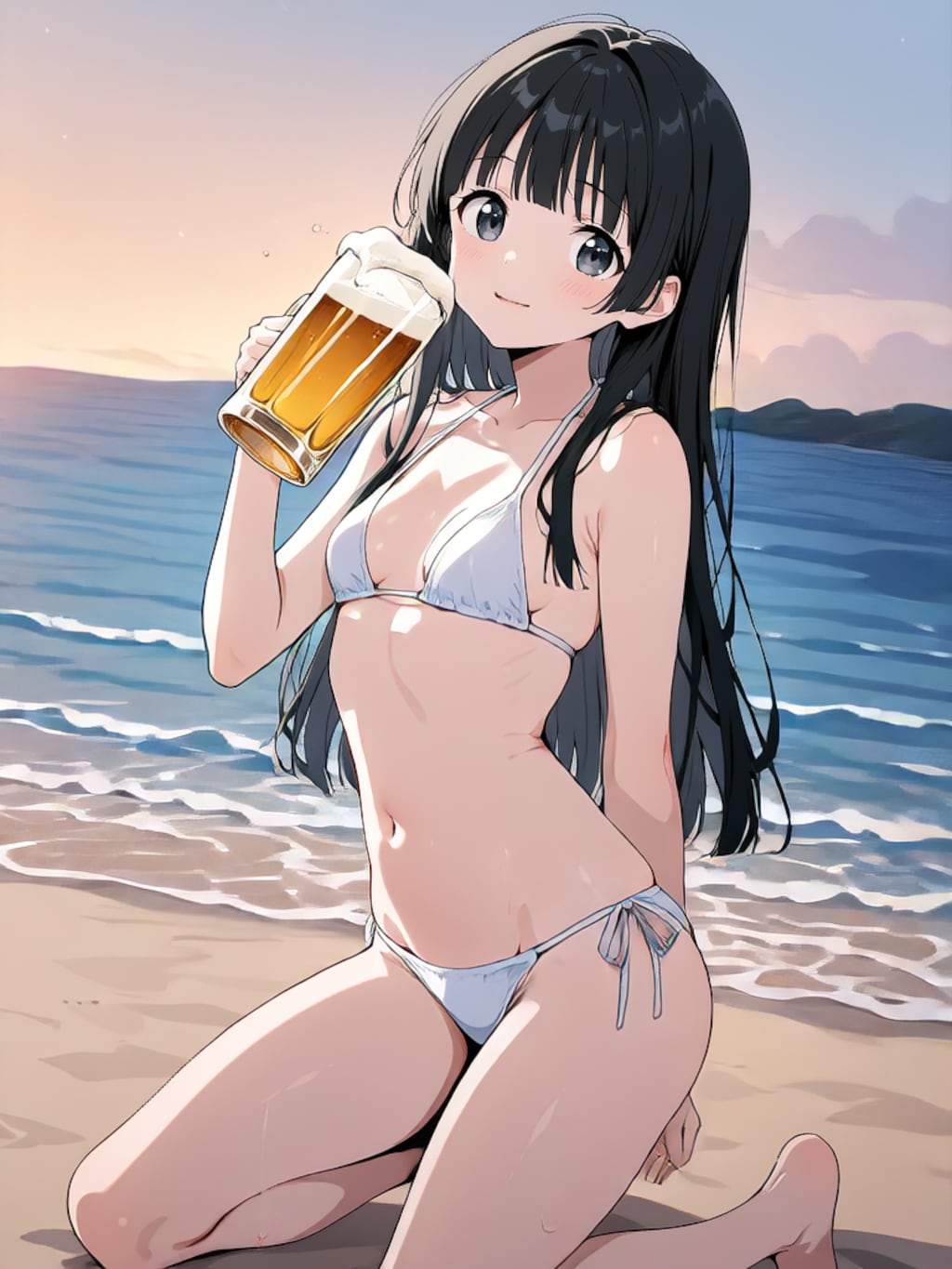 ビールで乾杯！【パラパライラスト４０】