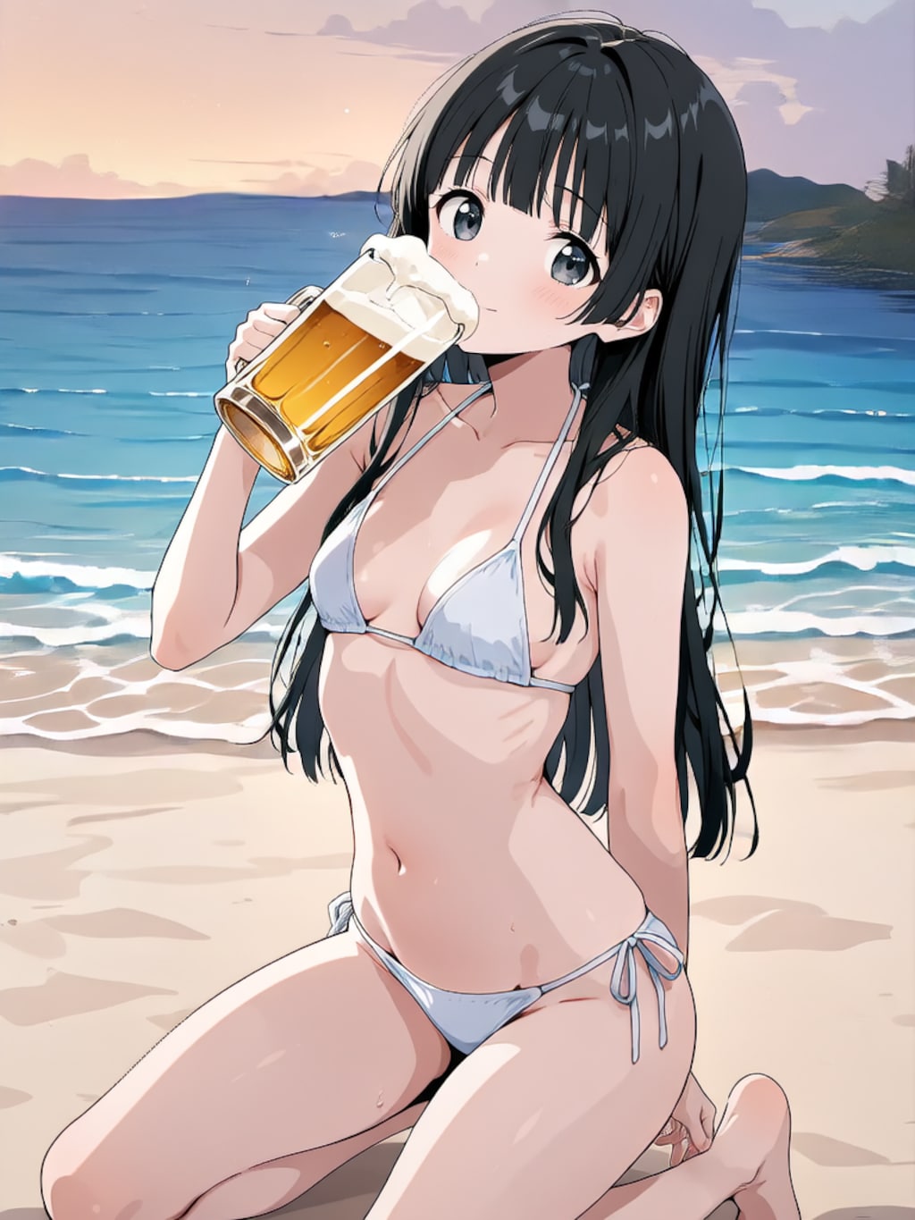 ビールで乾杯！【パラパライラスト４０】