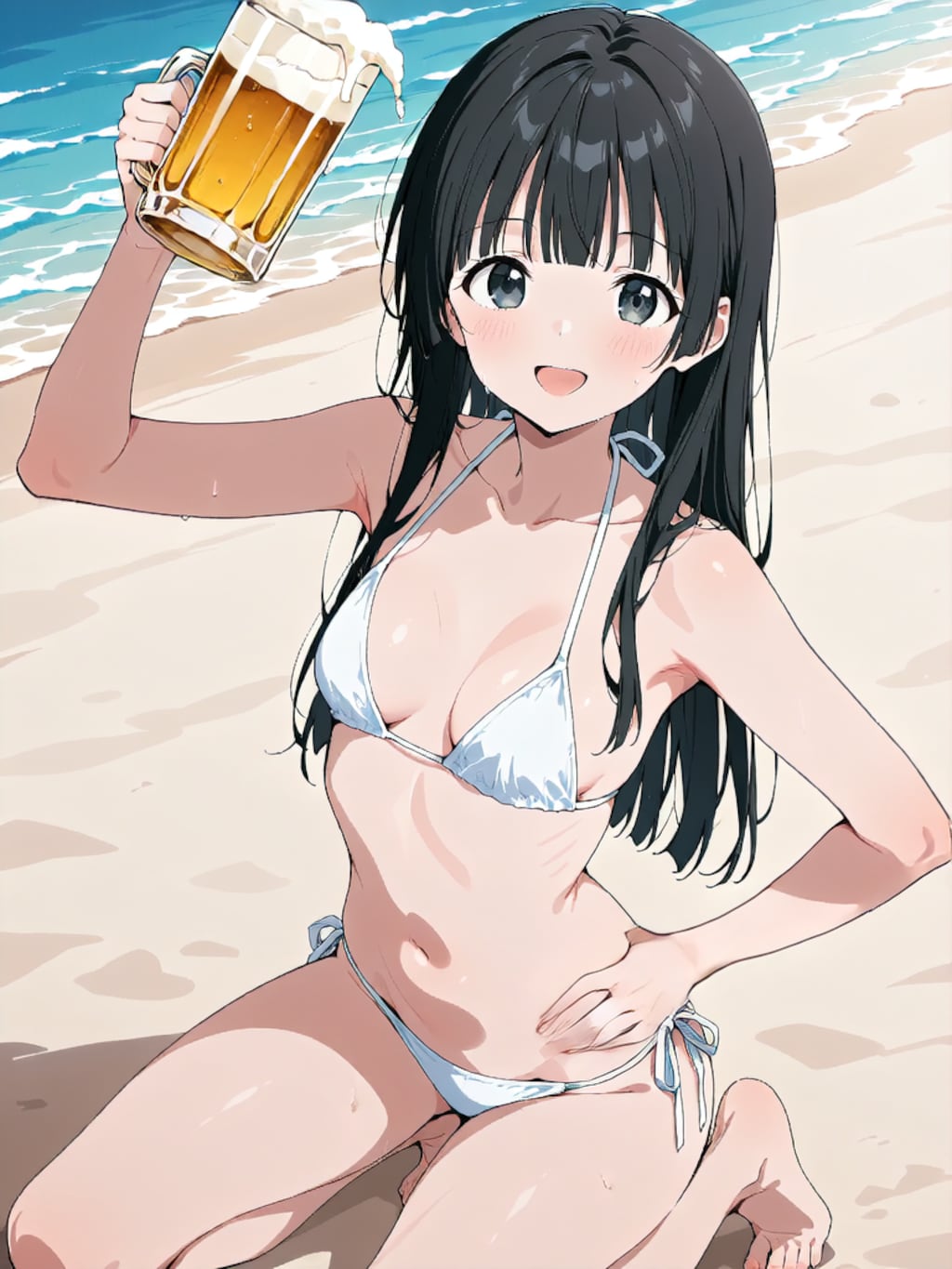 ビールで乾杯！【パラパライラスト４０】