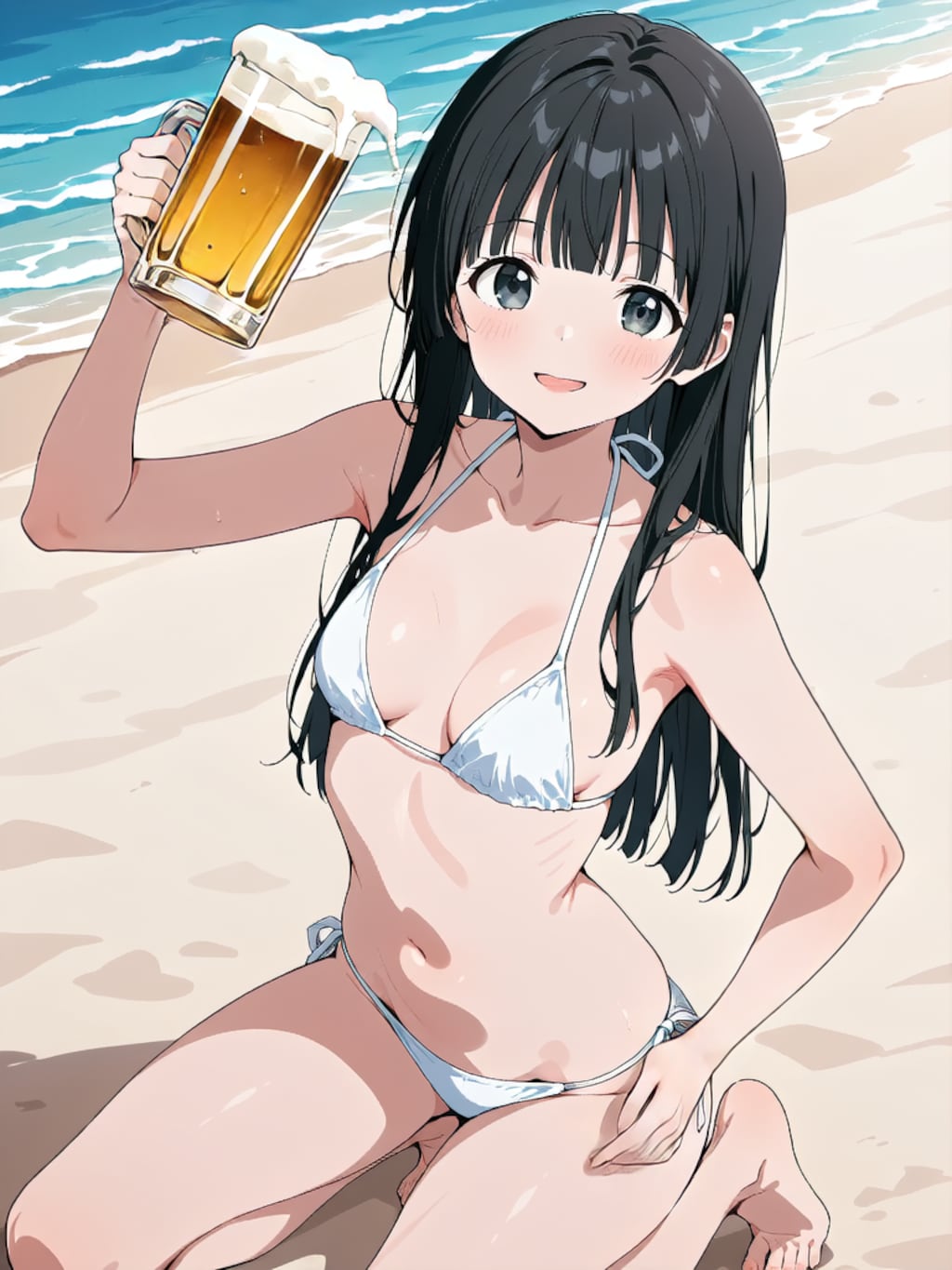 ビールで乾杯！【パラパライラスト４０】