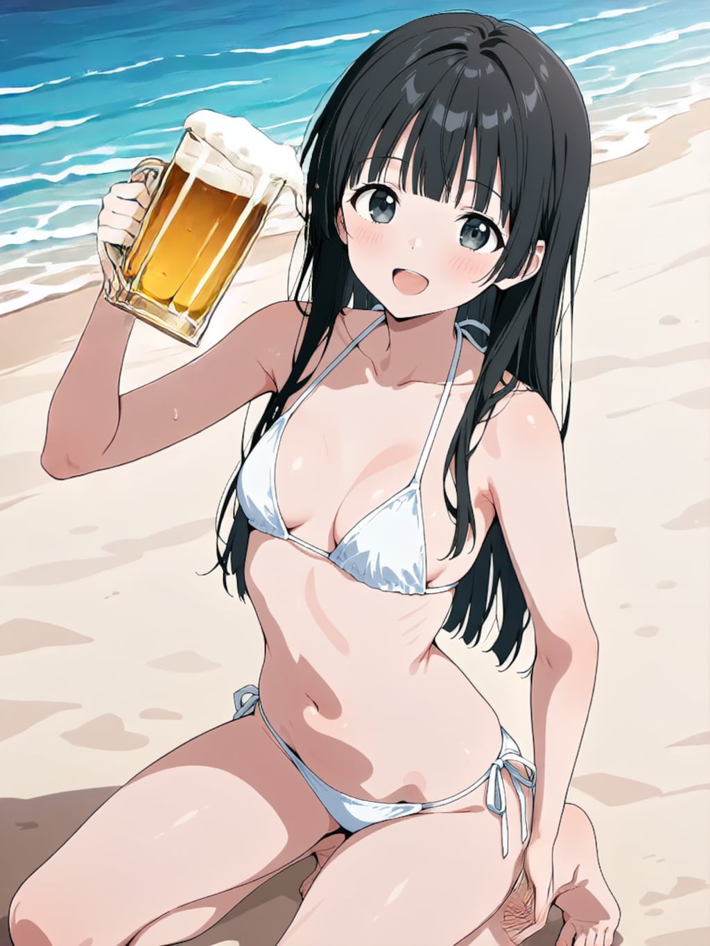 ビールで乾杯！【パラパライラスト４０】