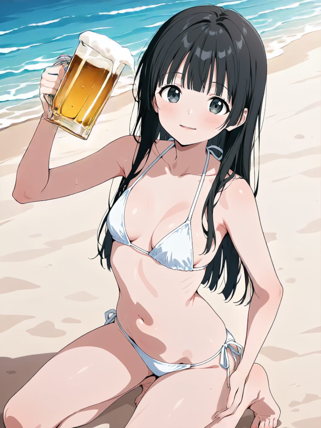 ビールで乾杯！【パラパライラスト４０】