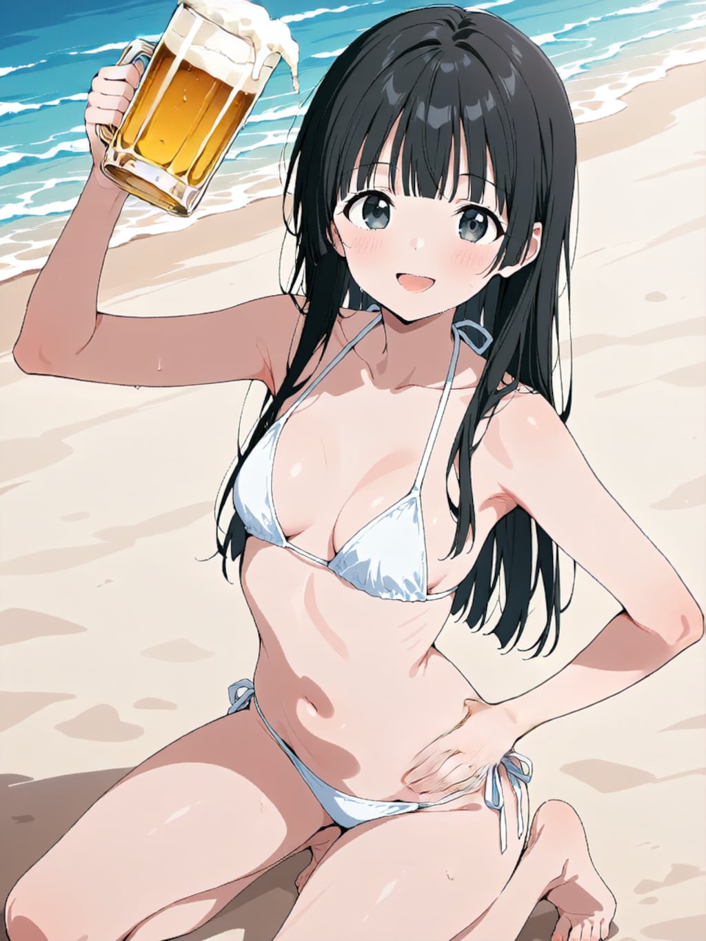 ビールで乾杯！【パラパライラスト４０】