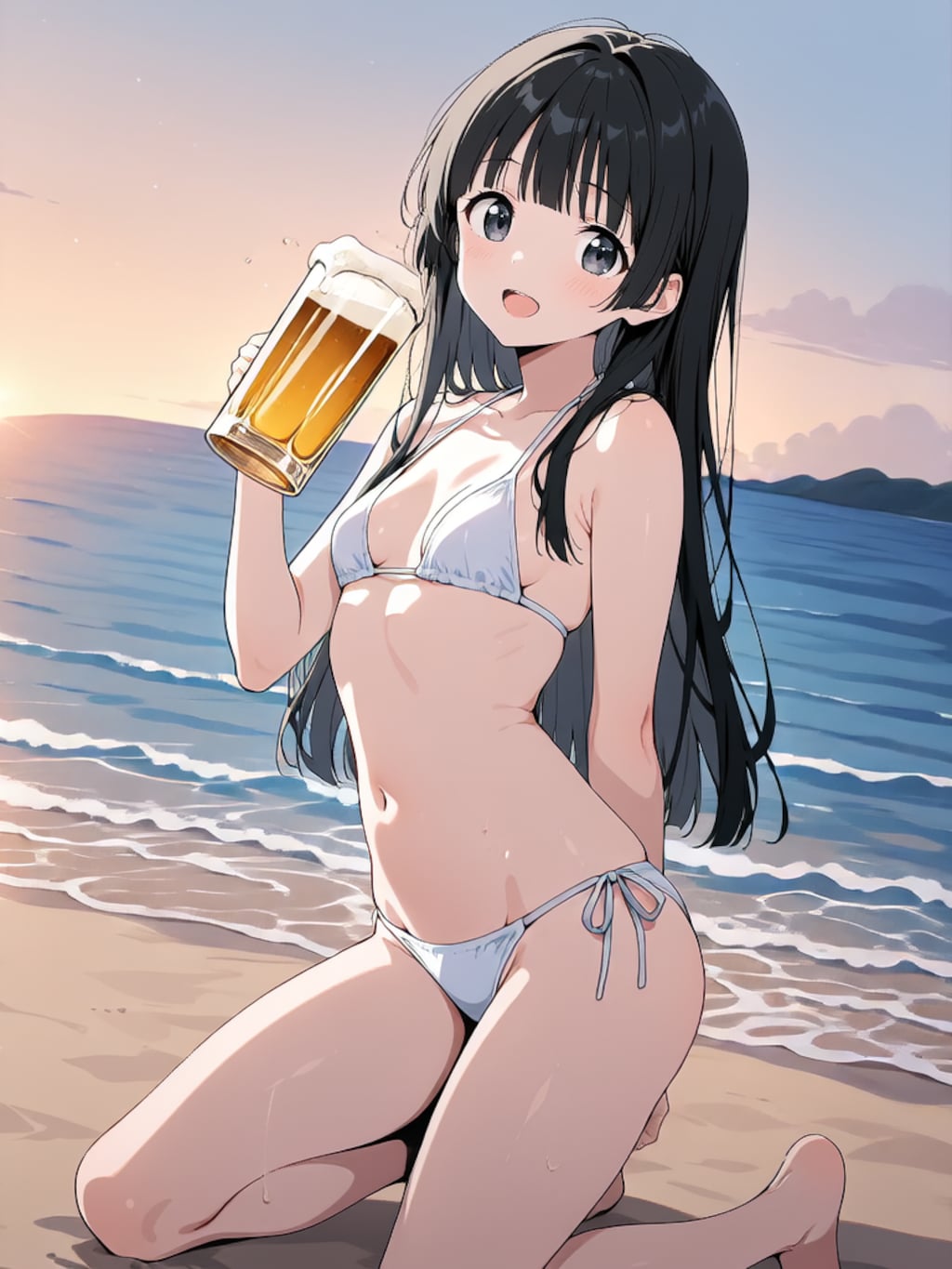 ビールで乾杯！【パラパライラスト４０】