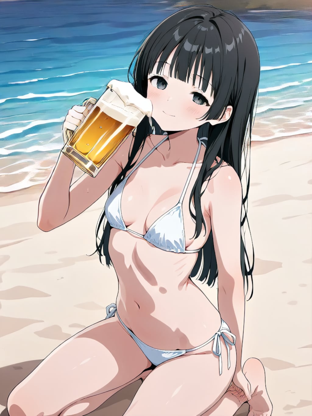 ビールで乾杯！【パラパライラスト４０】