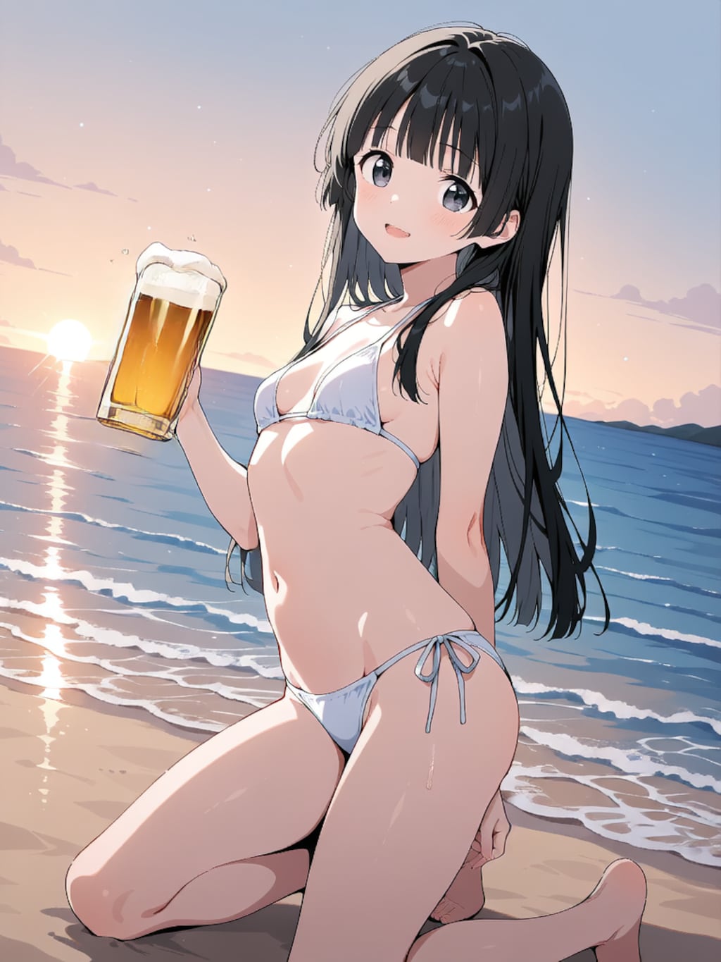 ビールで乾杯！【パラパライラスト４０】