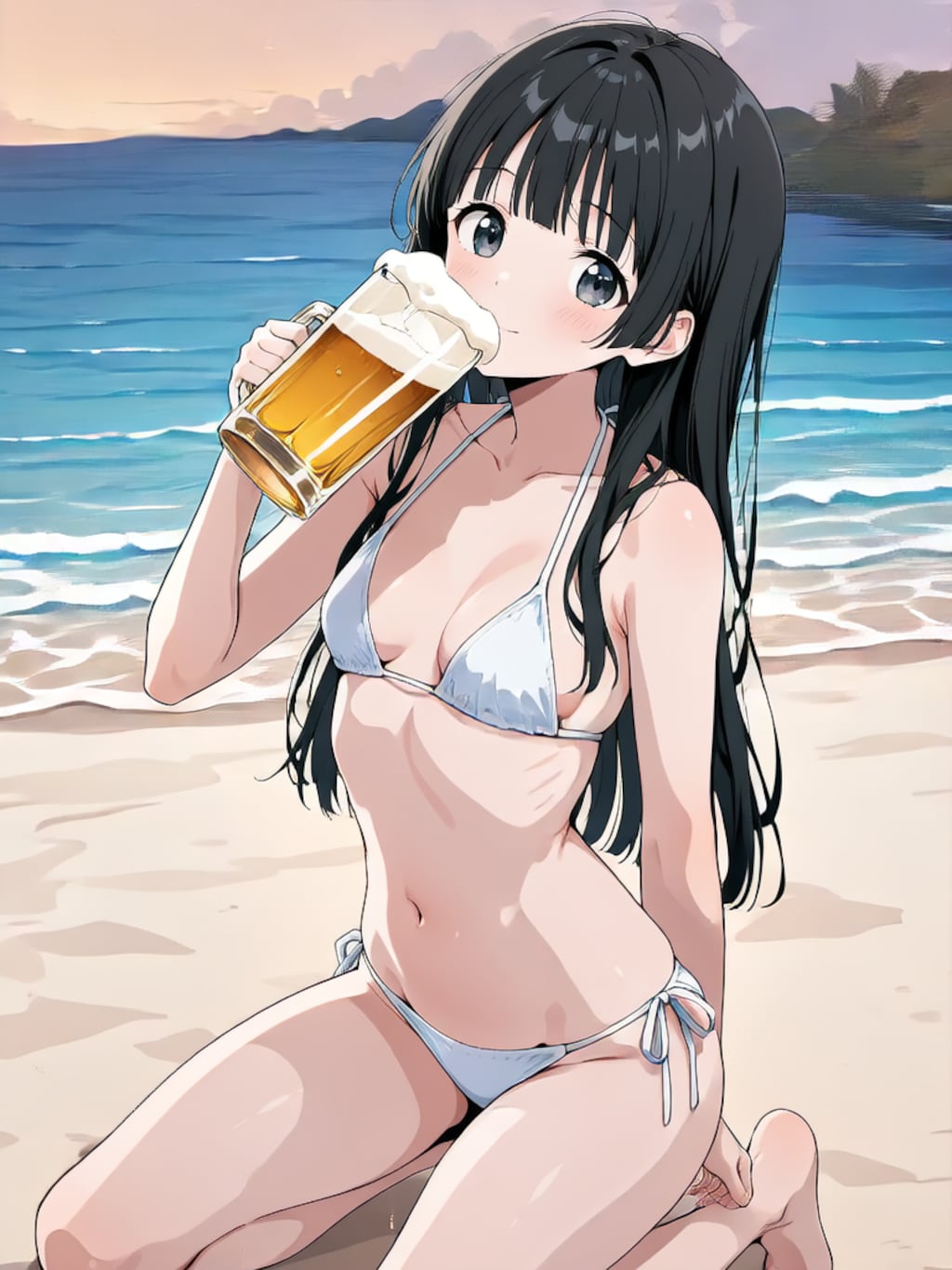 ビールで乾杯！【パラパライラスト４０】
