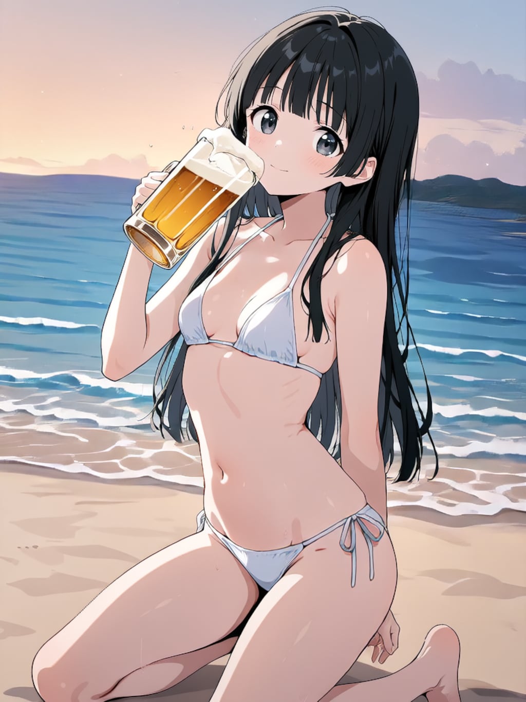 ビールで乾杯！【パラパライラスト４０】
