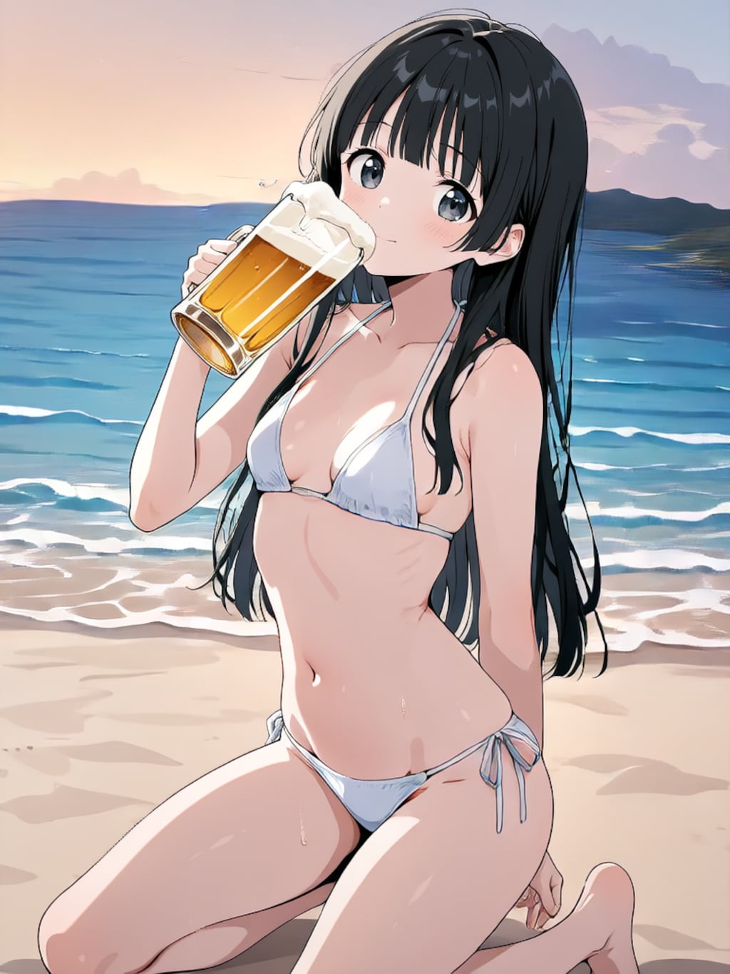 ビールで乾杯！【パラパライラスト４０】
