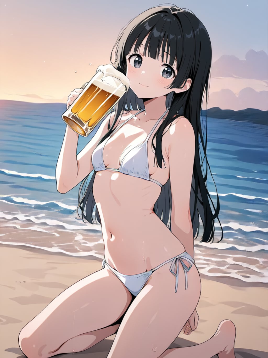 ビールで乾杯！【パラパライラスト４０】