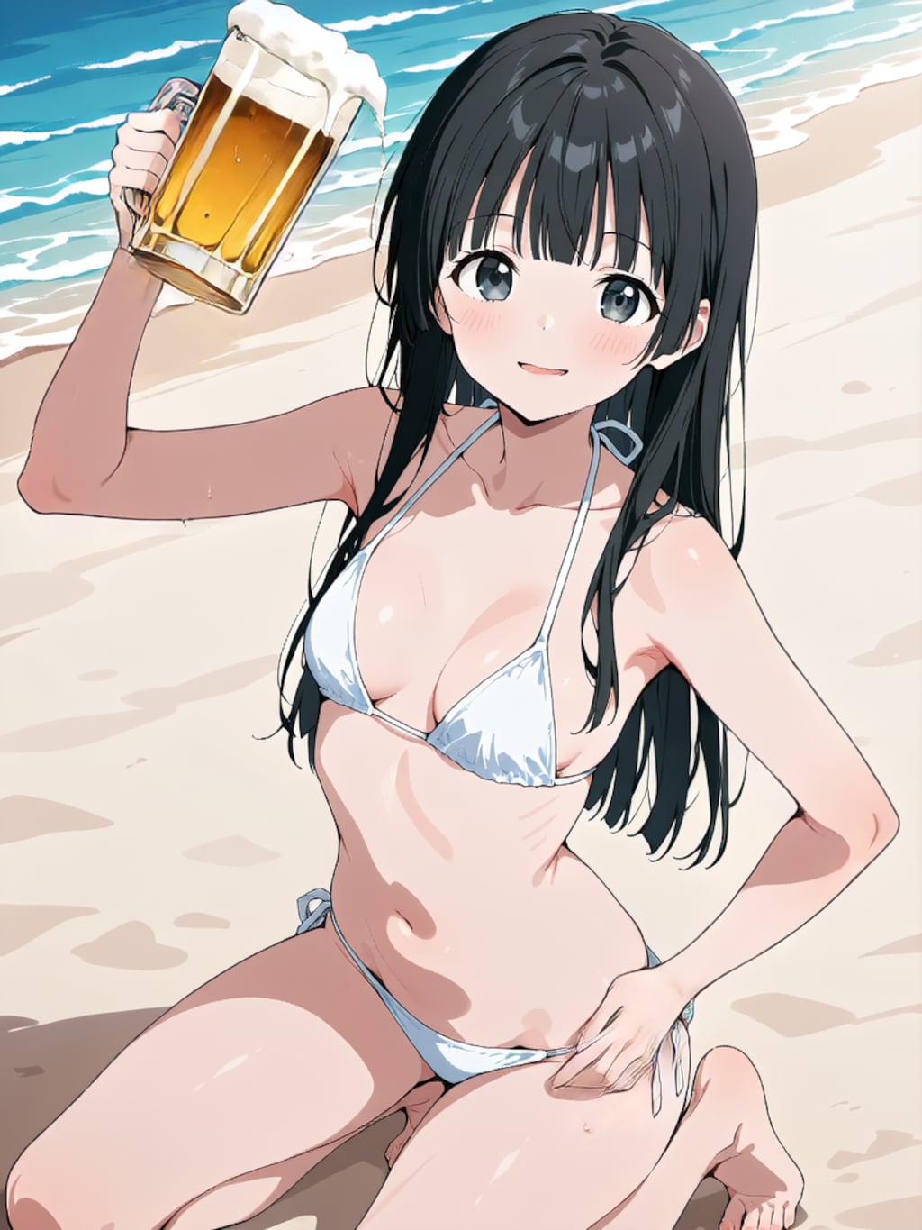 ビールで乾杯！【パラパライラスト４０】