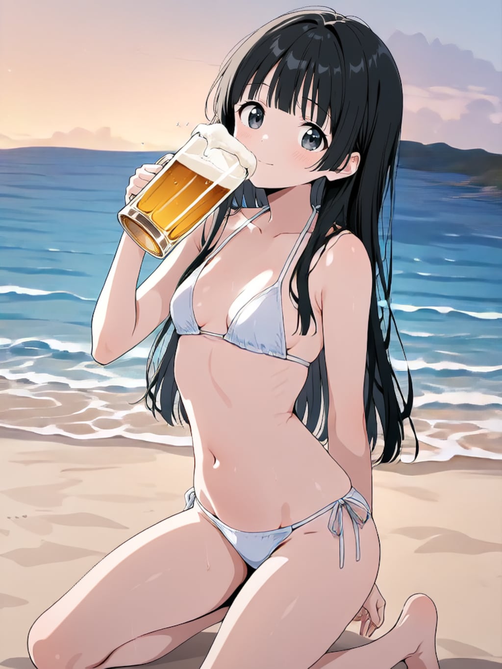 ビールで乾杯！【パラパライラスト４０】