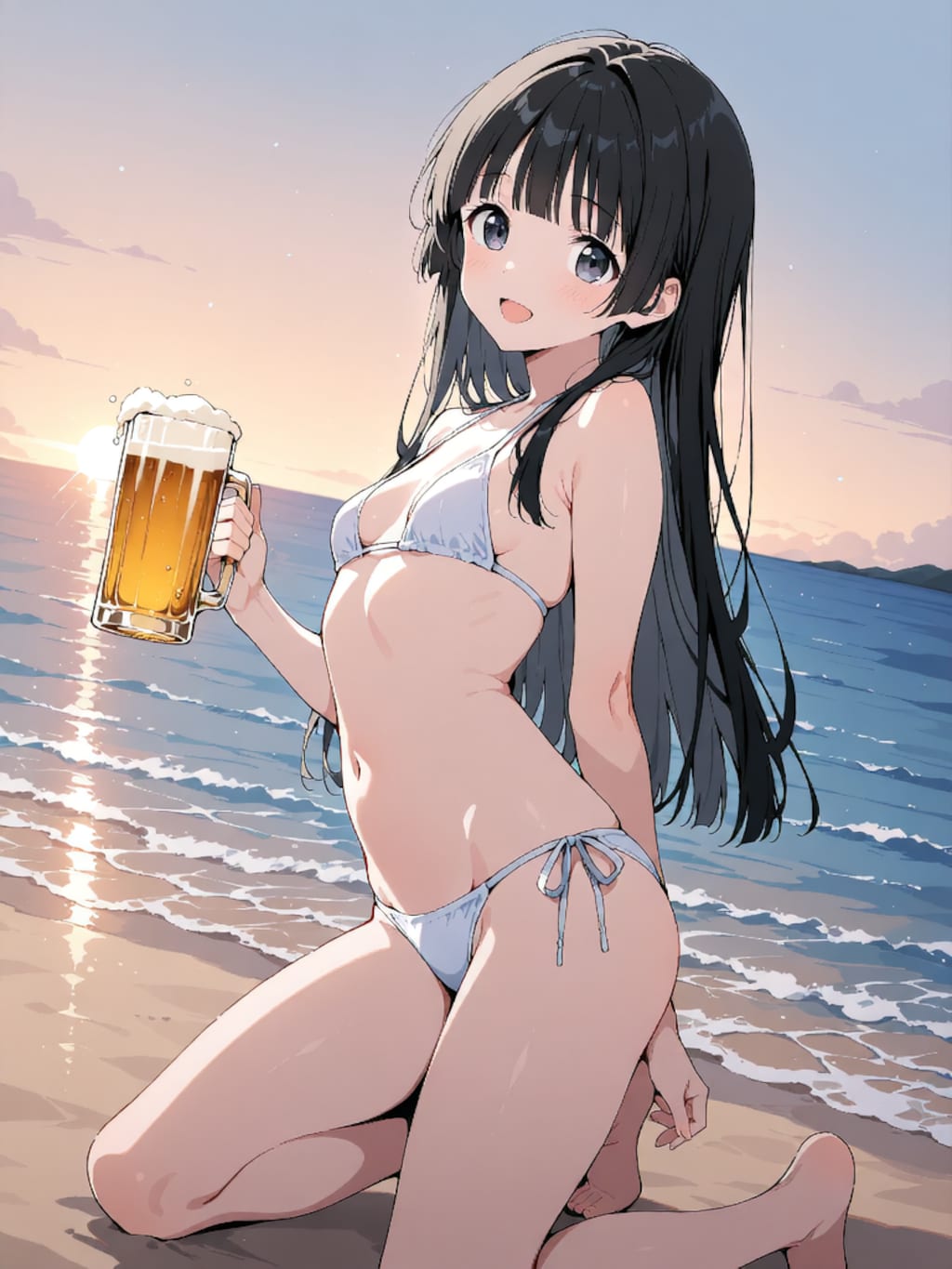 ビールで乾杯！【パラパライラスト４０】