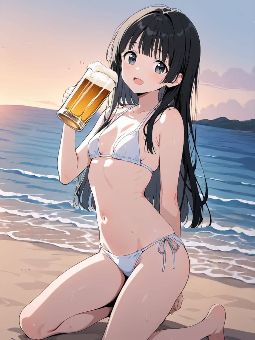 ビールで乾杯！【パラパライラスト４０】