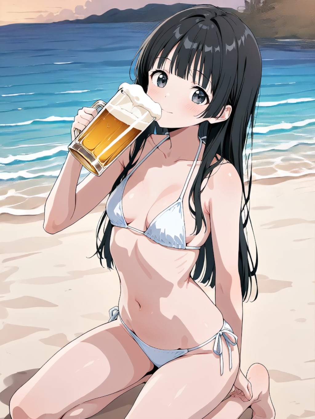 ビールで乾杯！【パラパライラスト４０】
