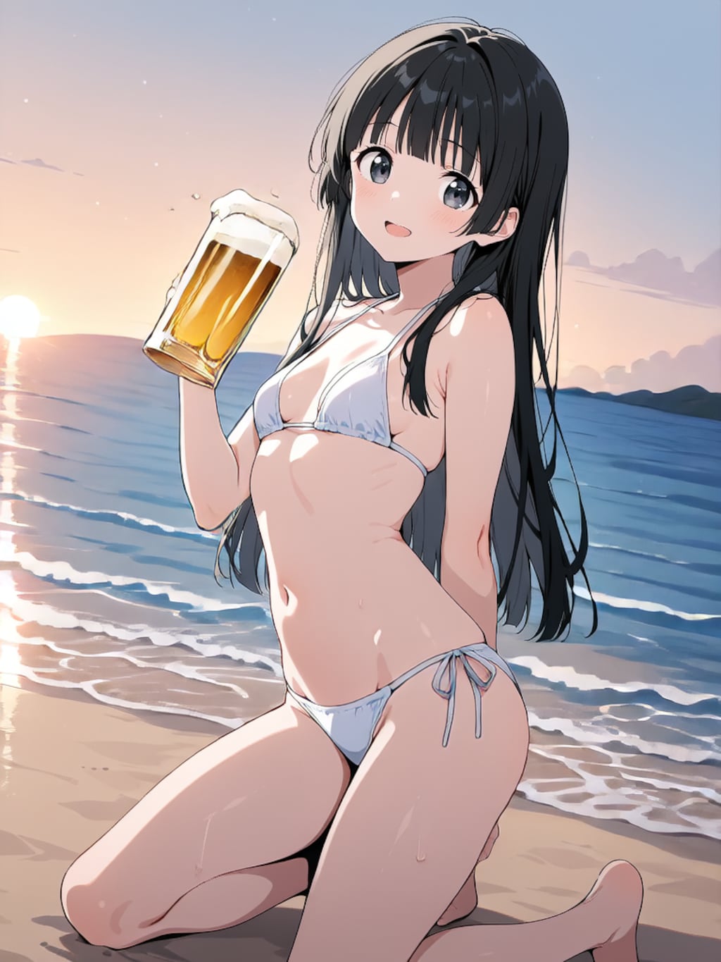 ビールで乾杯！【パラパライラスト４０】