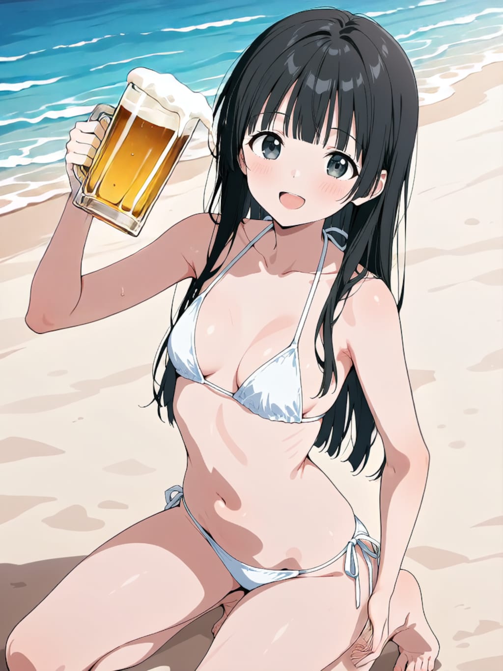 ビールで乾杯！【パラパライラスト４０】