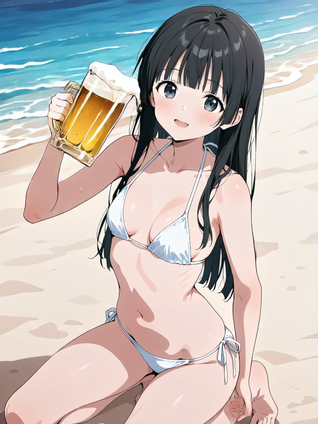 ビールで乾杯！【パラパライラスト４０】