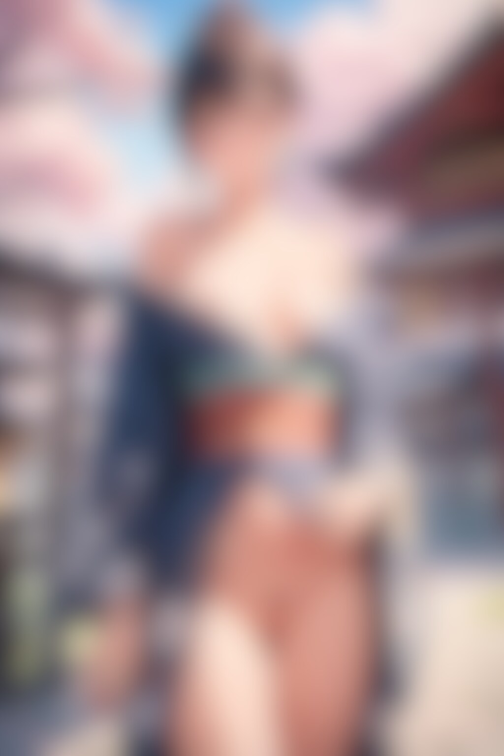 酔って野外露出し始めた和服美女(9)