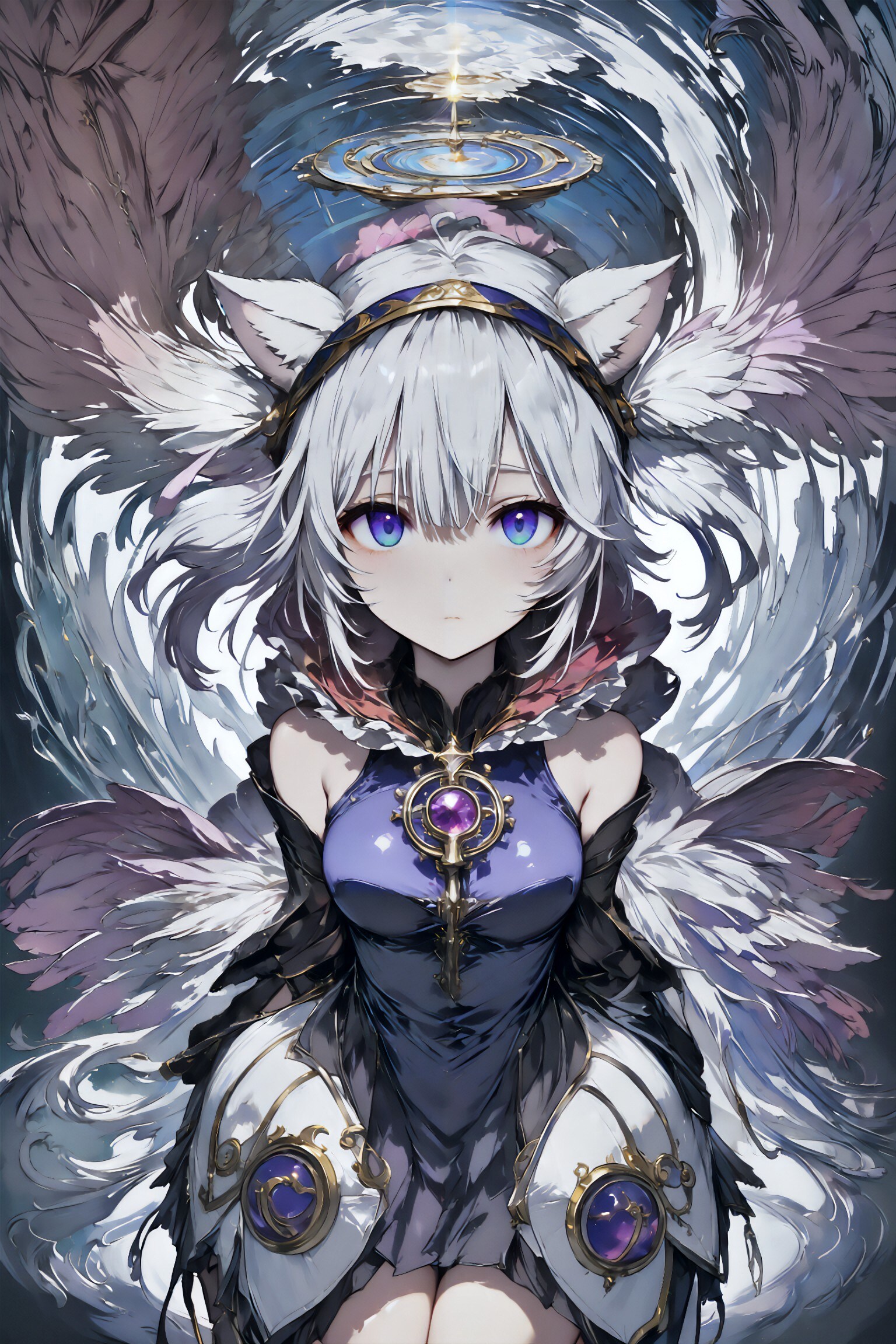 白黒に舞う羽根の装い