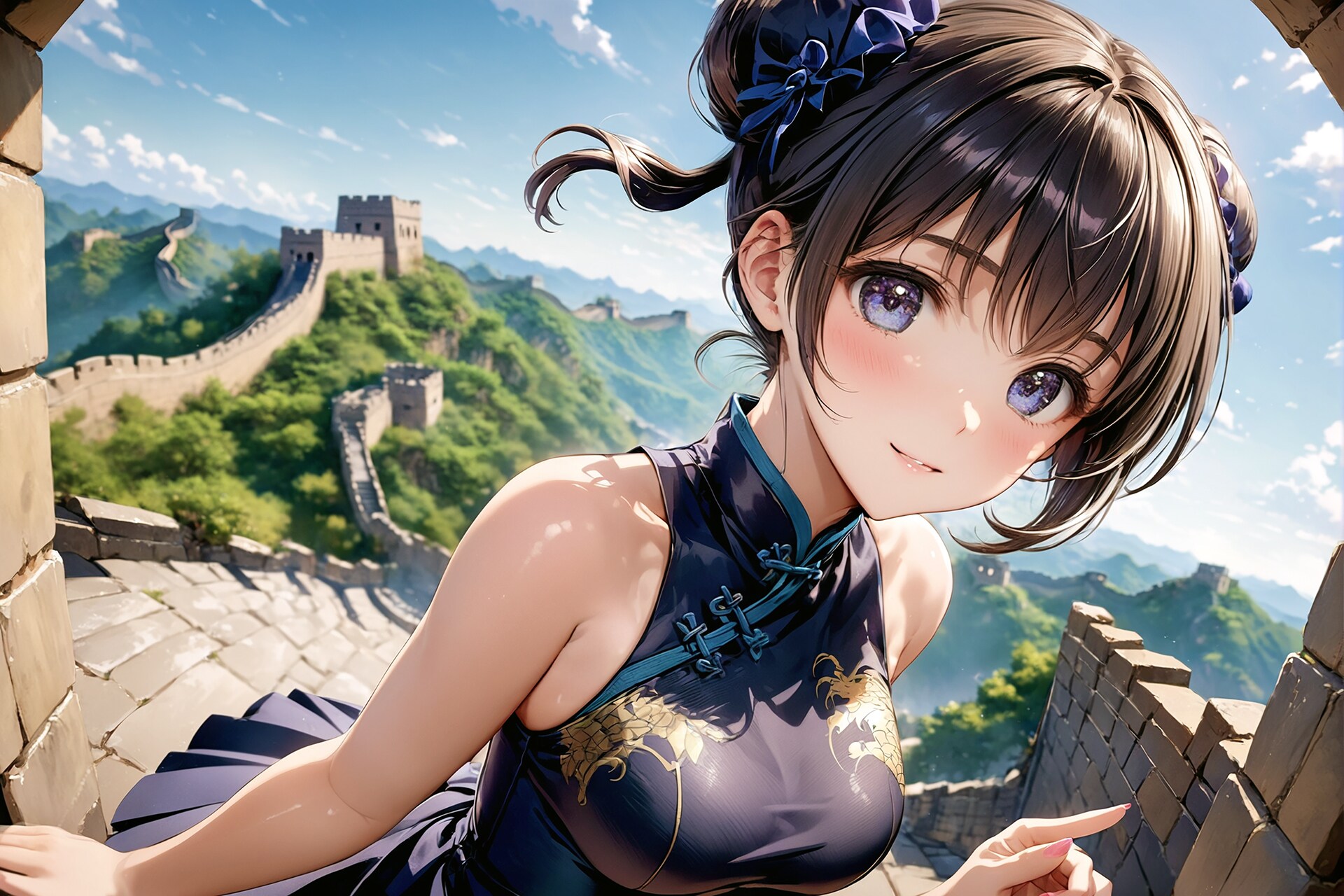 メイリン、万里の長城を訪れる