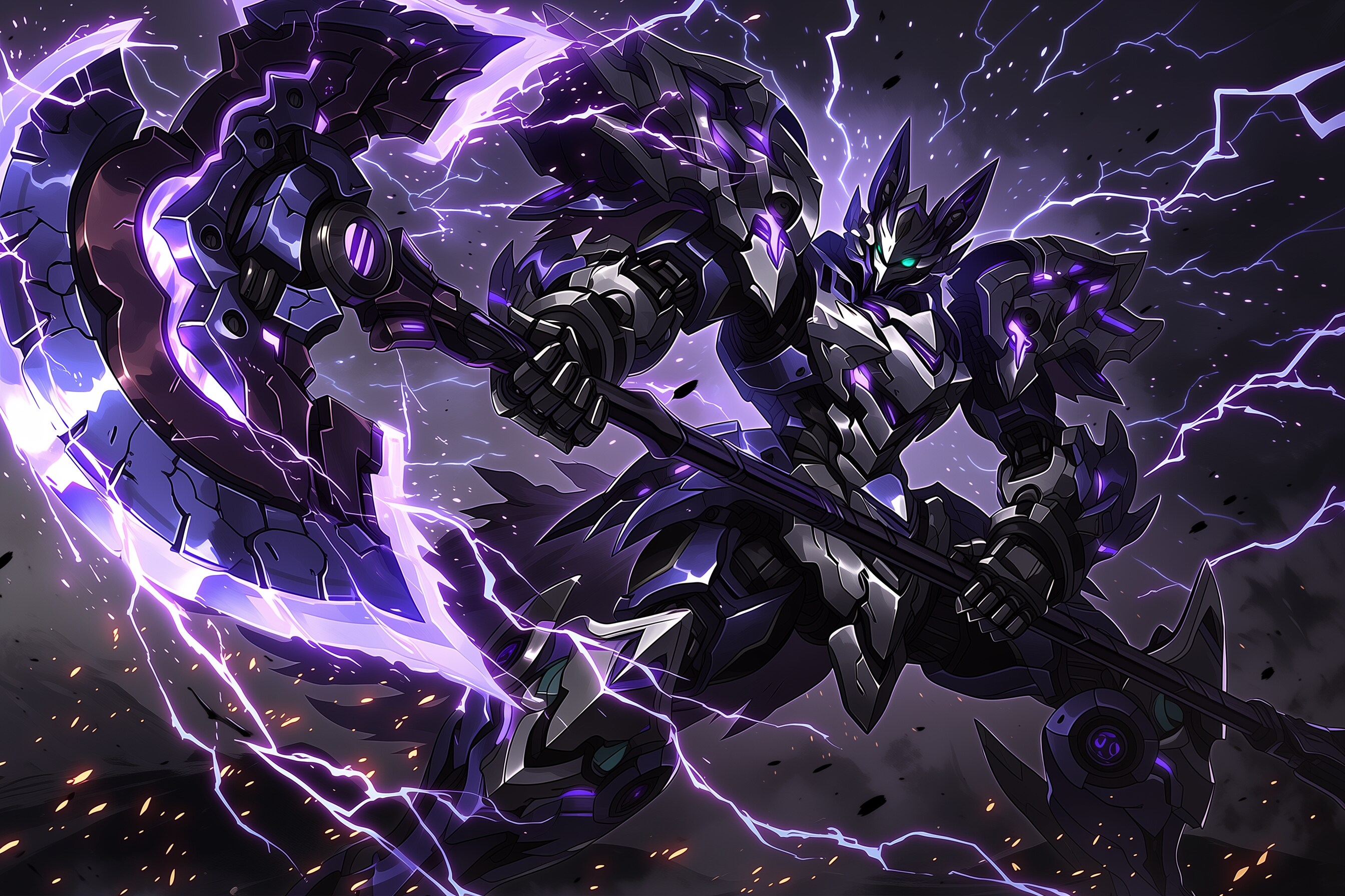 ウルフ型メカとバトルアックス