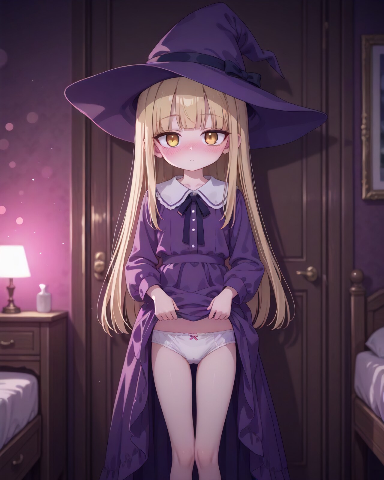 魔女ちゃんと寝室でラブラブ