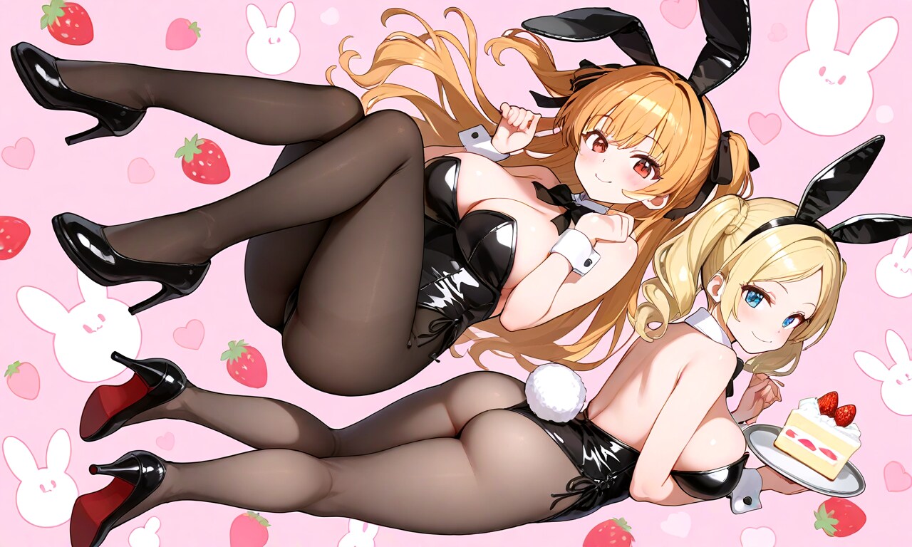 ケーキとバニーガール