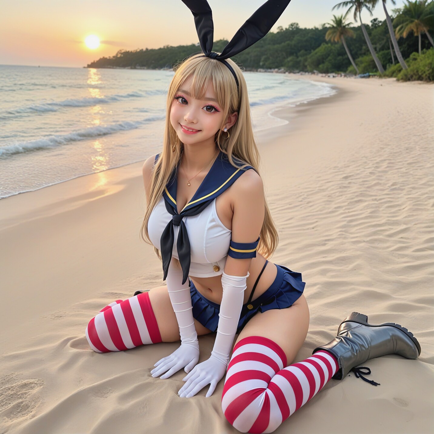 260228P【9枚】ビーチでしまかぜコス撮影会モデルの夏姫