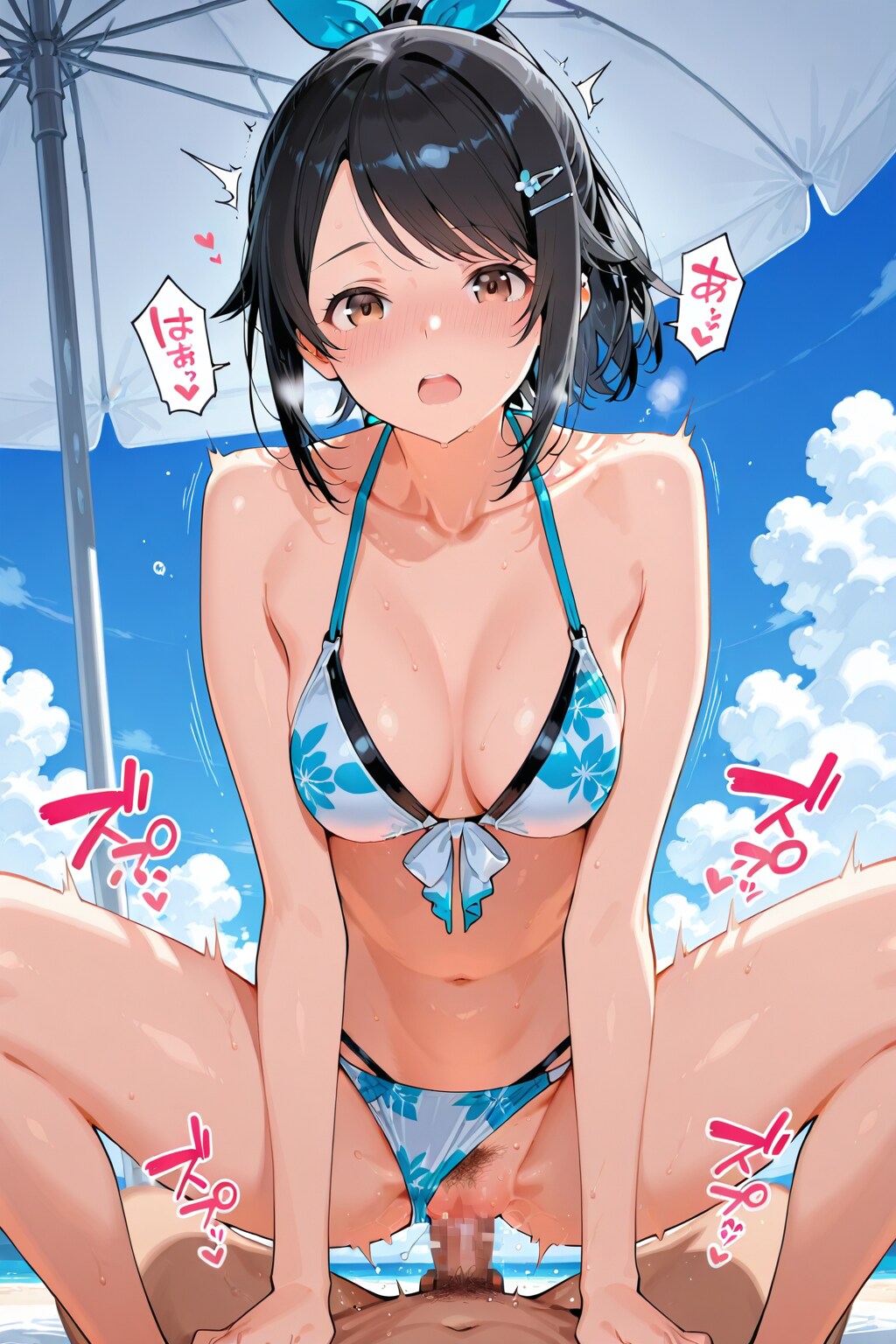 海でポニテちゃんとえっち💞✨