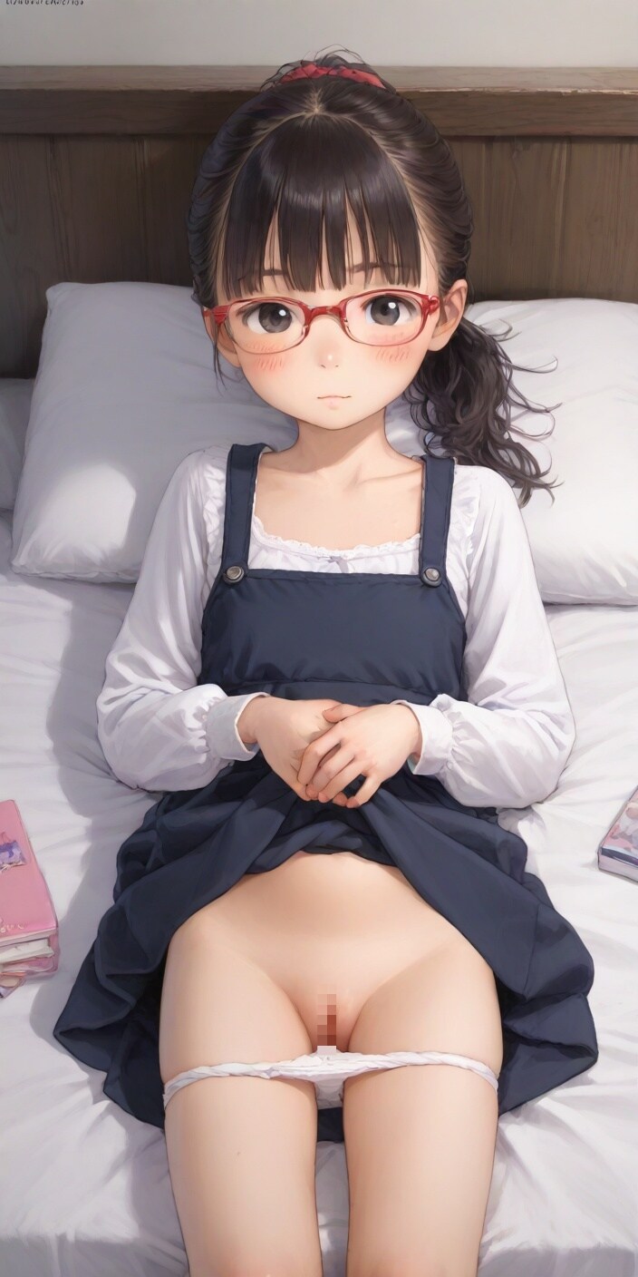 ジャンスカ〇リ〇リ眼鏡J〇ちゃんたちがパンツ脱いでお〇んこ見せ（6枚）