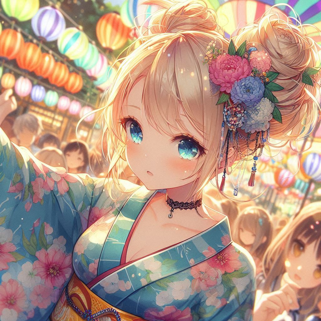 夏祭りの白ギャル