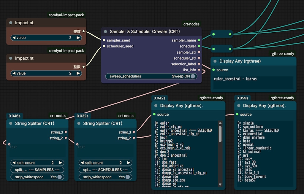 ComfyUIでDetailerのSampler＆Schedulerを一括設定する
