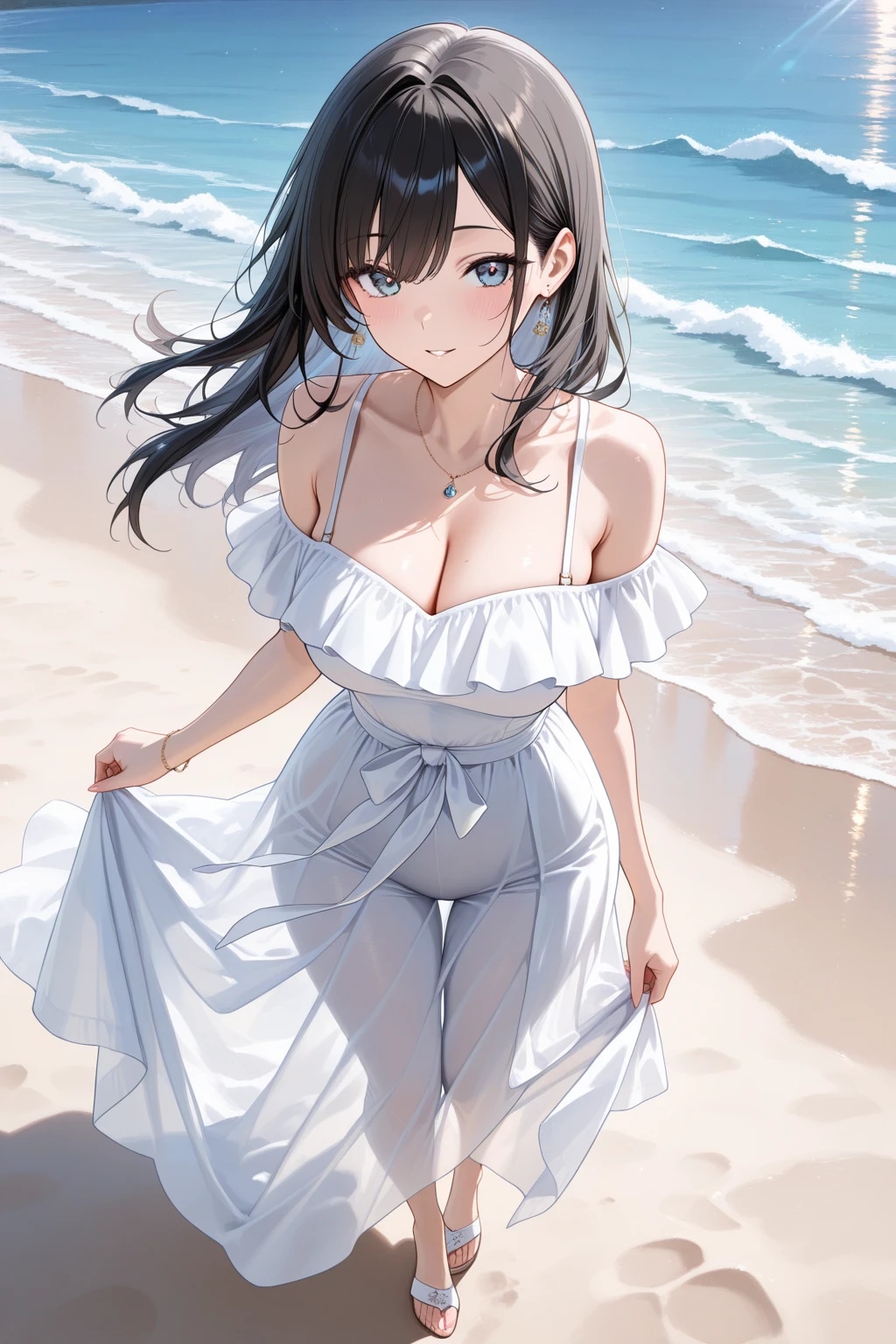 ３枚：浜辺の白ドレス