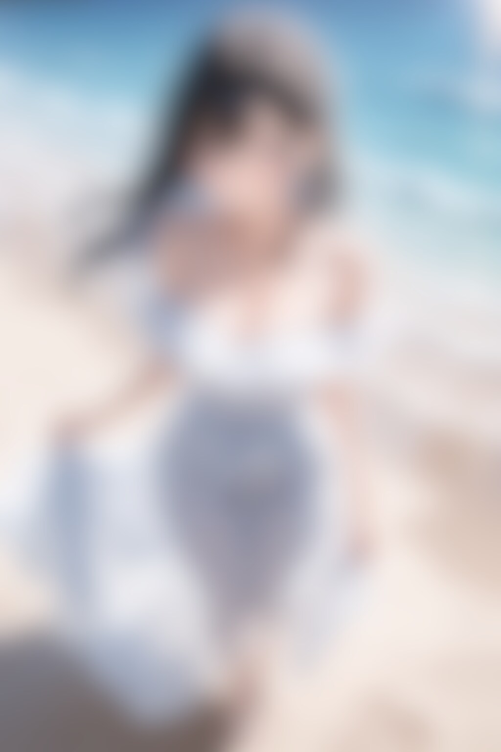 ３枚：浜辺の白ドレス