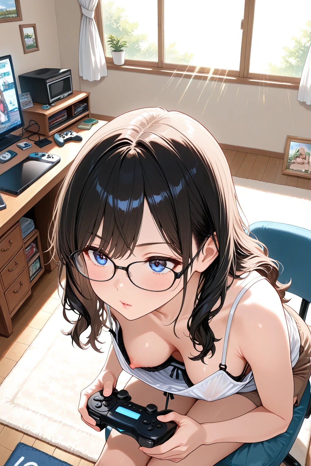 40枚:ゲーマーの胸チラ