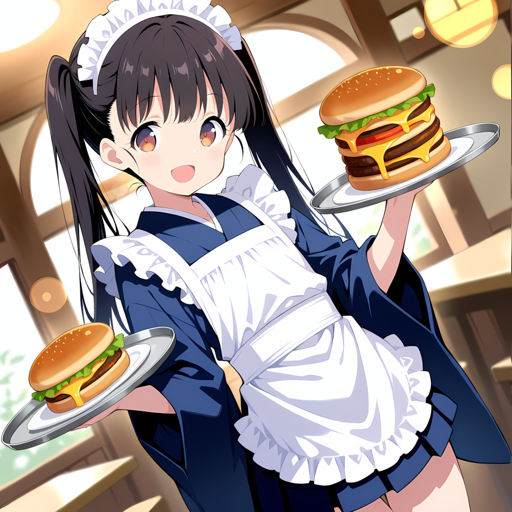 和風メイドの別イラスト