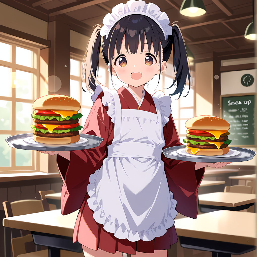 和風メイドの別イラスト