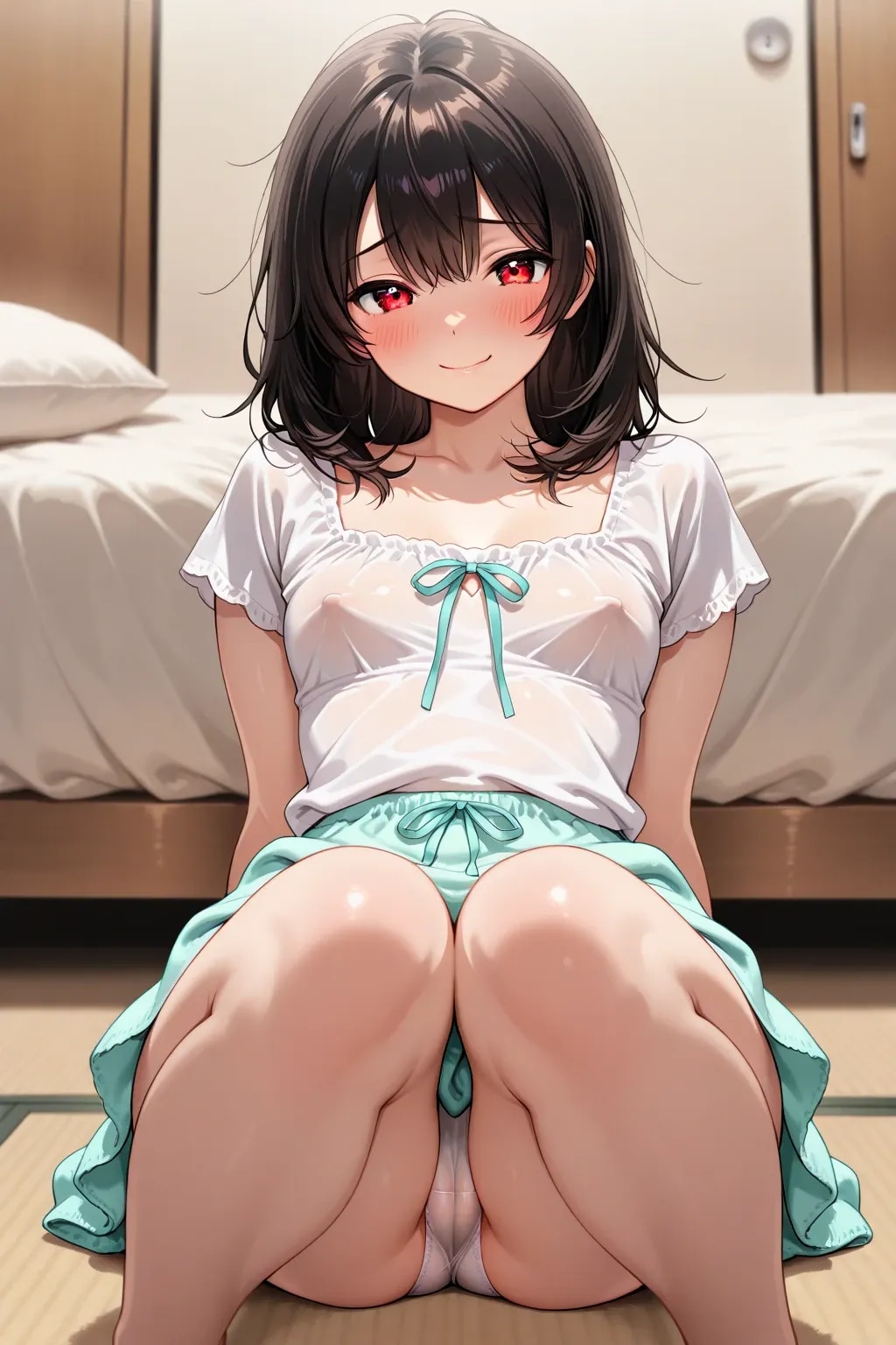 40枚：部屋着しゃがみパンチラ