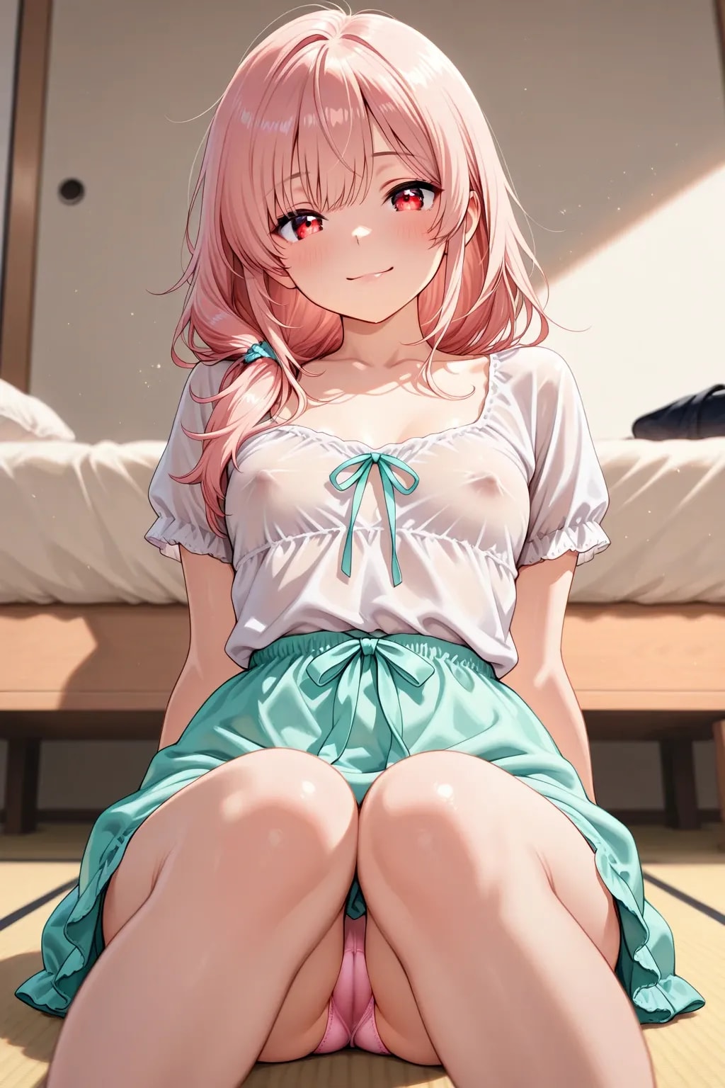 40枚：部屋着しゃがみパンチラ