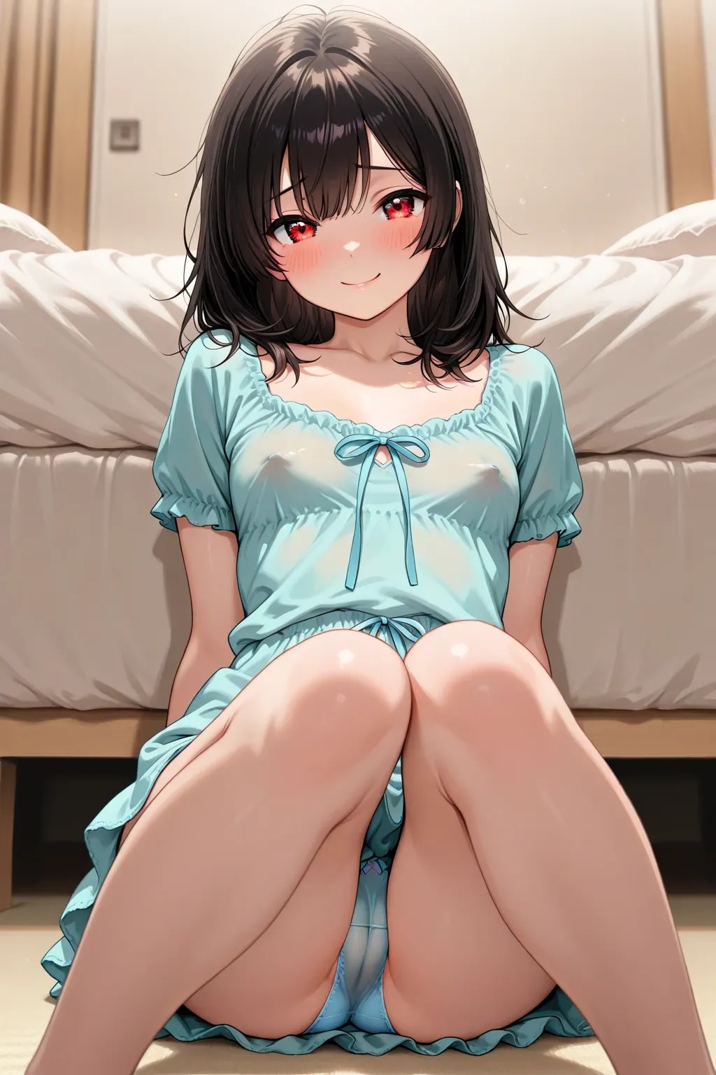 40枚：部屋着しゃがみパンチラ