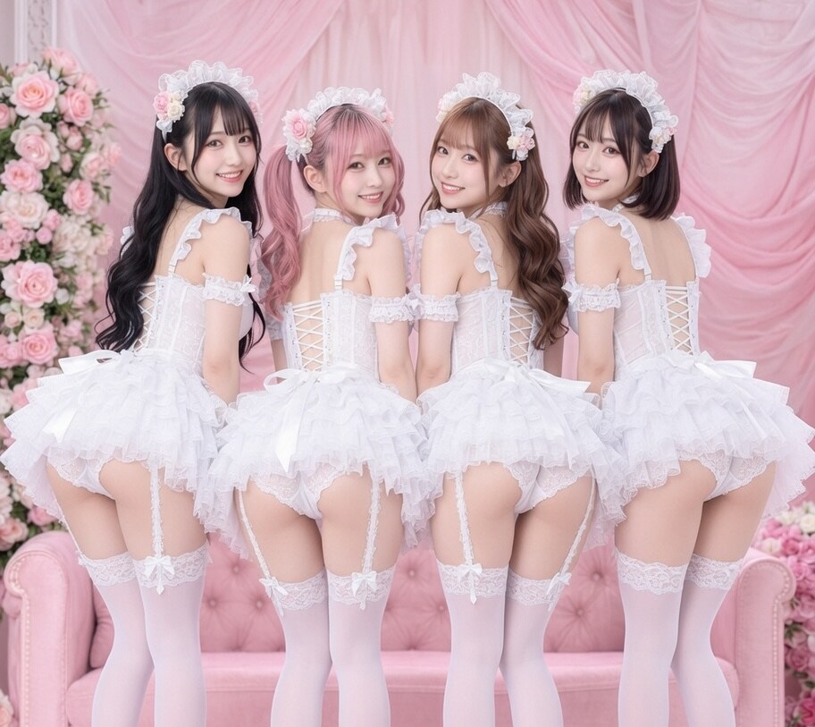 お尻を突き出して誘惑している激カワアイドル②