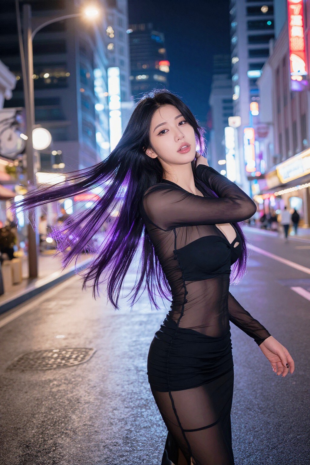 都会の夜に溶ける紫の誘惑 ～グラマラス美女の官能ナイト～