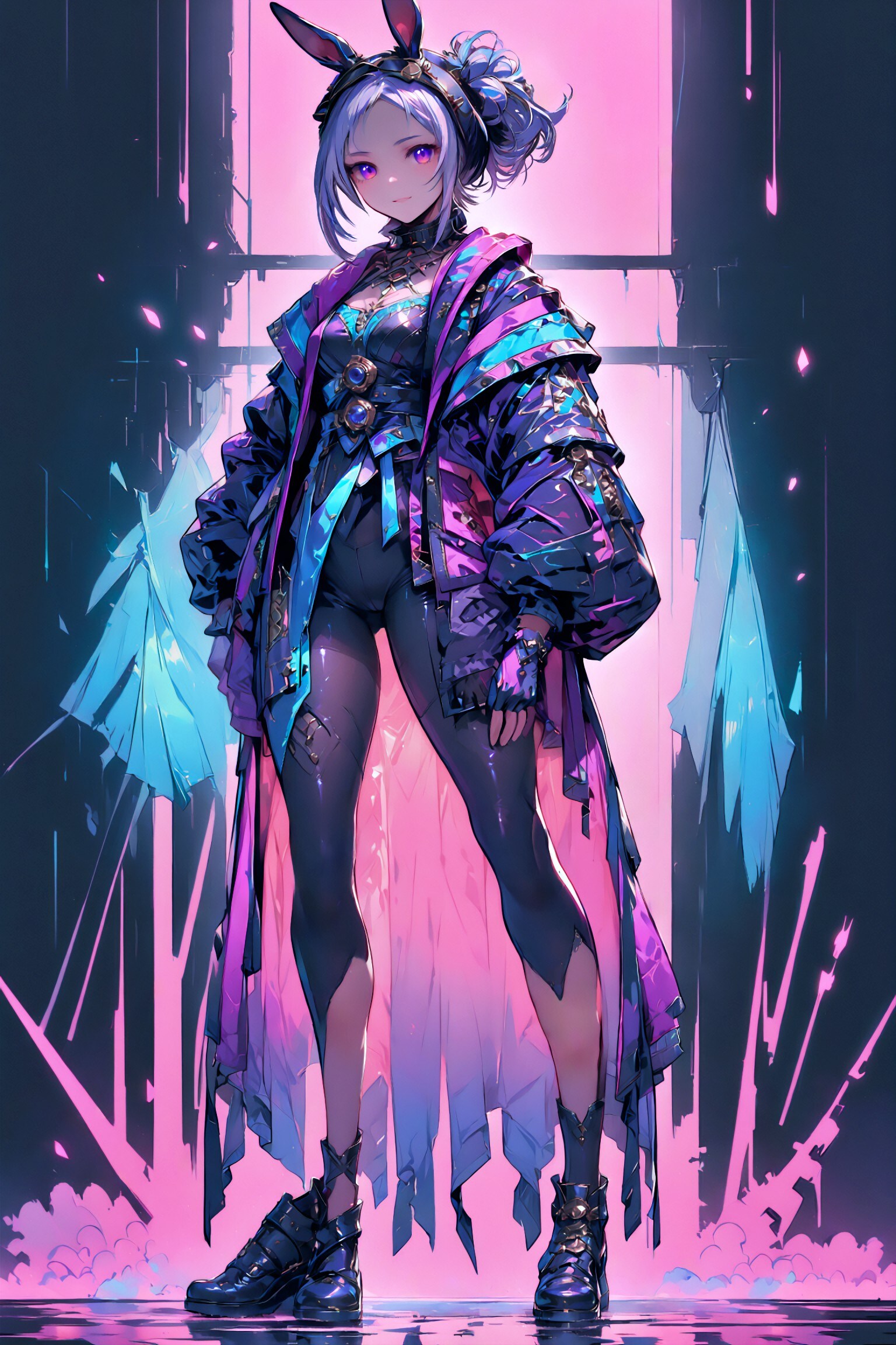 交差するネオンの夜