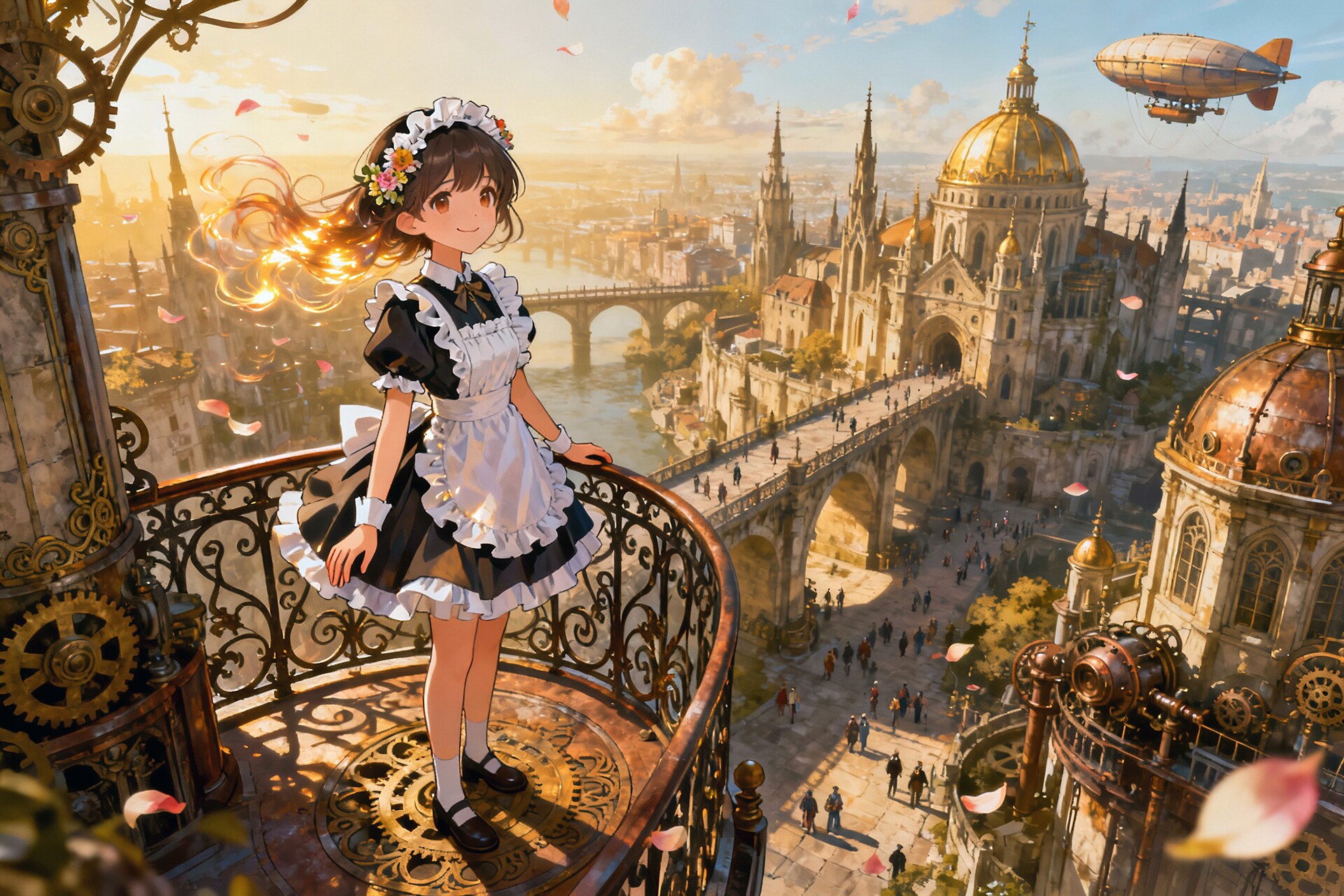 スチームパンクシティの黄昏 ～Seedream 4.0お試し～