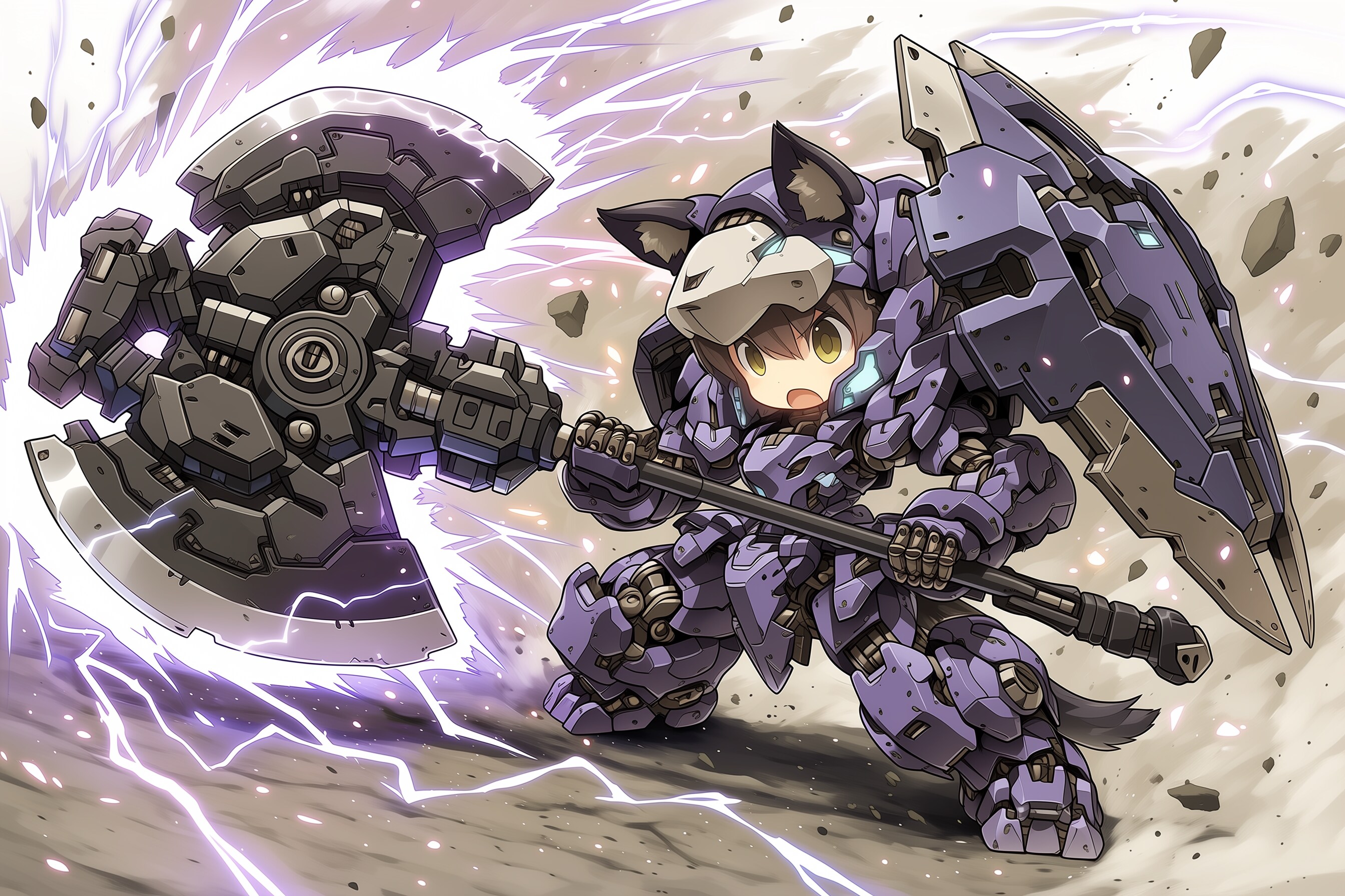 バトルアックスウルフメカ娘